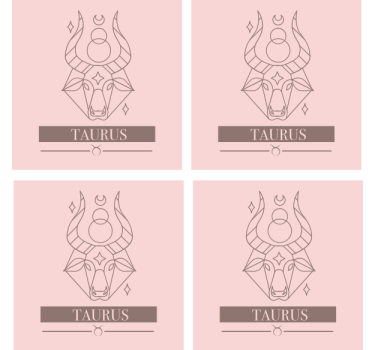 Personalisable coasters taurus zodiac minimalist - TenStickers