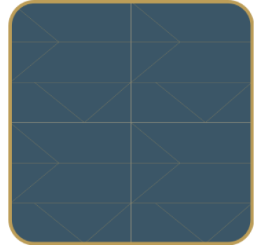 Coasters with geometric pattern and gold trim - TenStickers