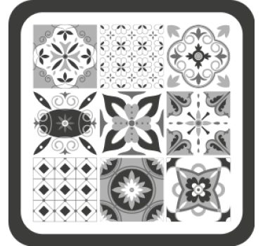 Coasters with geometric floral designs - TenStickers