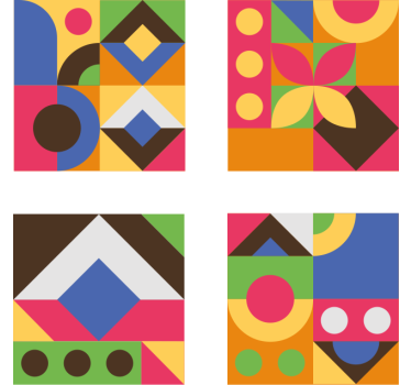 Colorful geometric shapes coasters - TenStickers