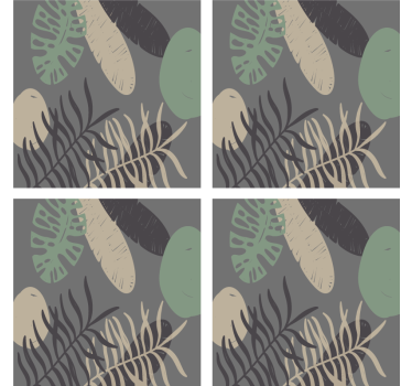 Coasters with leafy textured design - TenStickers