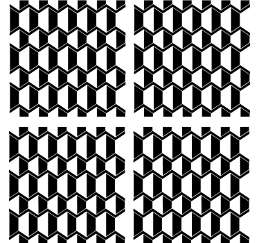 Coasters in geometric black and white design - TenStickers