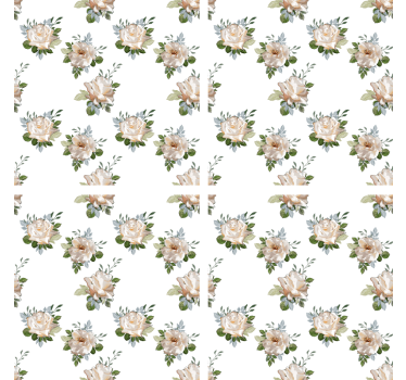 Coasters floral white background pattern - TenStickers