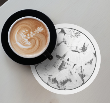 Abstract monochrome brushstrokes coasters - TenStickers