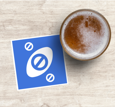 Beer mats abstract blue shapes - TenStickers