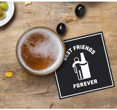 Beer mats best friends embrace beer - TenStickers