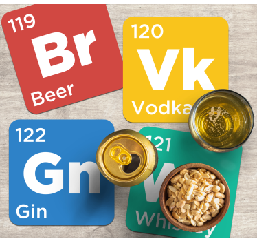 Beer mats beverage element coasters - TenStickers