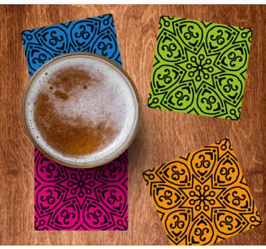 Beer mats bold patterned drink mats - TenStickers