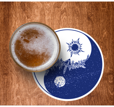Beer mats celestial cosmic scene - TenStickers