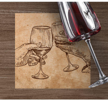 Beer mats cheers hand-drawn glasses - TenStickers