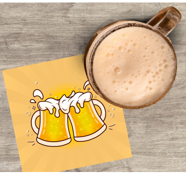 Beer mats cheers with beer mugs - TenStickers