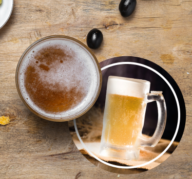 Beer mats chilled mug with foam - TenStickers