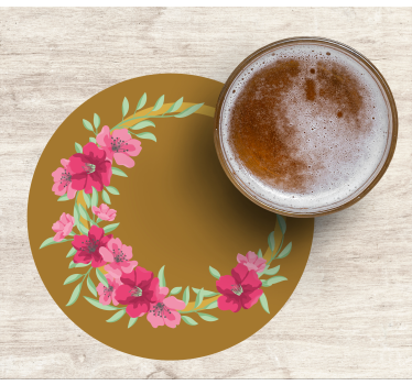 Beer mats floral circular design - TenStickers