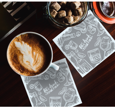 Beer mats for cocktails and glassware - TenStickers