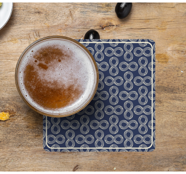 Beer mats navy patterned infinity - TenStickers
