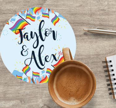 Beer mats rainbow flags celebration - TenStickers