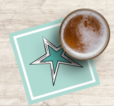 Beer mats star graphic accent - TenStickers