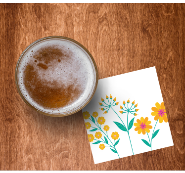 Beer mats vibrant blossom arrangement - TenStickers