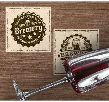 Beer mats vintage brewery badge design - TenStickers
