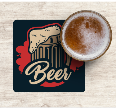 Beer mats with frothy mug illustration - TenStickers