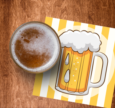 Beer mats with illustrated beer mug design - TenStickers