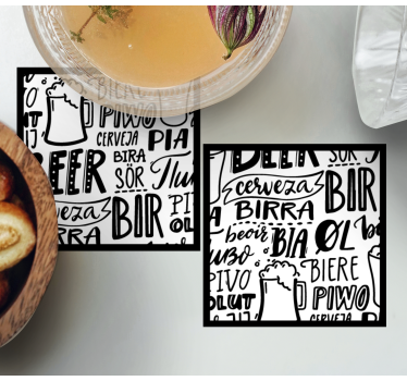Beer mats with varied beer vocabulary - TenStickers