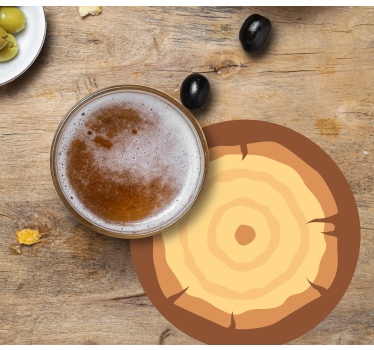 Beer mats wood slice design - TenStickers