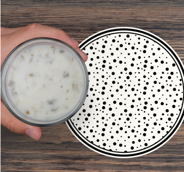 Black dot pattern coasters - TenStickers