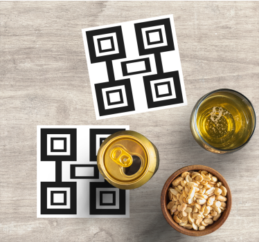 Black square pattern coasters - TenStickers