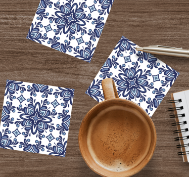 Blue Moroccan style tile coaster - TenStickers