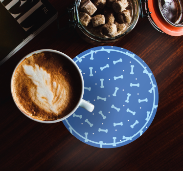 Bone pattern circle coasters - TenStickers