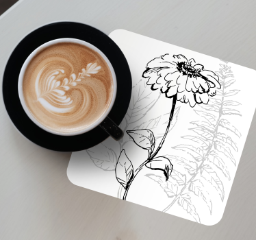 Botanical line art coasters - TenStickers