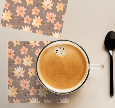 Botanical motif surface coasters - TenStickers