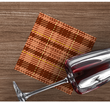 Brown plaid pattern coasters - TenStickers