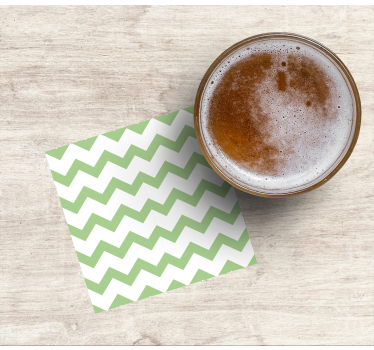 Chevron pattern coasters in green - TenStickers
