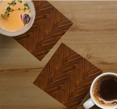 Chevron pattern wood coasters - TenStickers