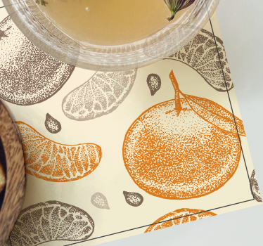 Citrus fruit pattern coasters - TenStickers