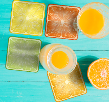 Citrus slice minima coasters - TenStickers