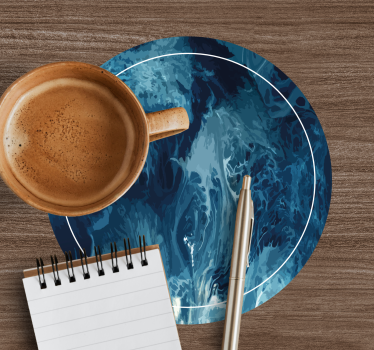 Coasters abstract blue swirl pattern - TenStickers