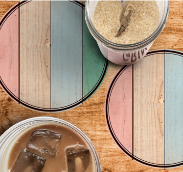 Coasters colorful wooden planks - TenStickers