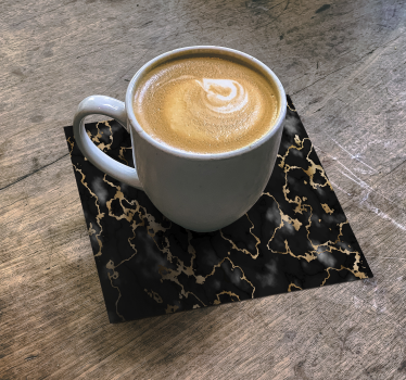 Coasters elegant black and gold design - TenStickers