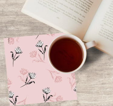 Coasters floral design in soft colors - TenStickers