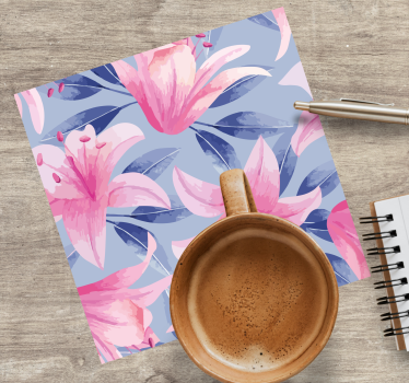 Coasters floral design with pink lilies - TenStickers
