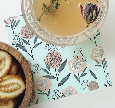 Coasters floral pattern design - TenStickers