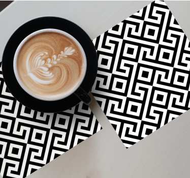 Coasters geometric black and white design - TenStickers