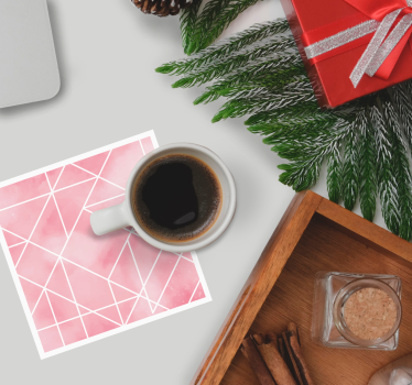 Coasters geometric pink design - TenStickers