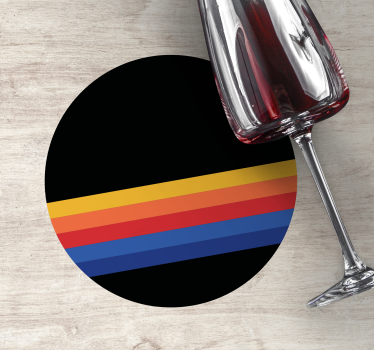 Coasters in colorful striped circular pattern - TenStickers