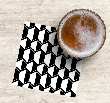 Coasters in geometric black and white design - TenStickers