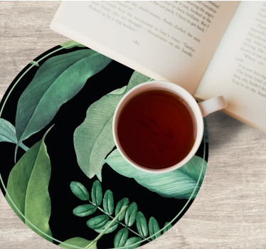Coasters in leafy green design - TenStickers