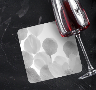 Coasters in soft gray petals - TenStickers